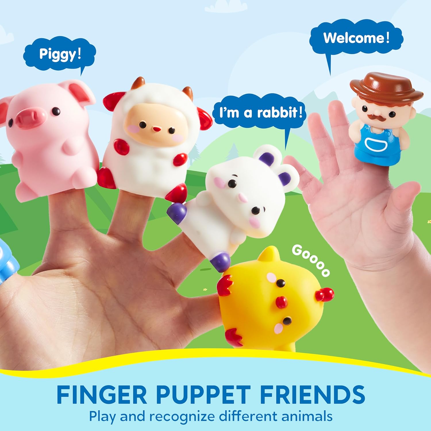 Learning Toy for Toddlers 1 2 3 Years Old, Counting, Matching & Sorting Montessori Learning Farm Train Including 9 Farm Animals and 1 Farmer