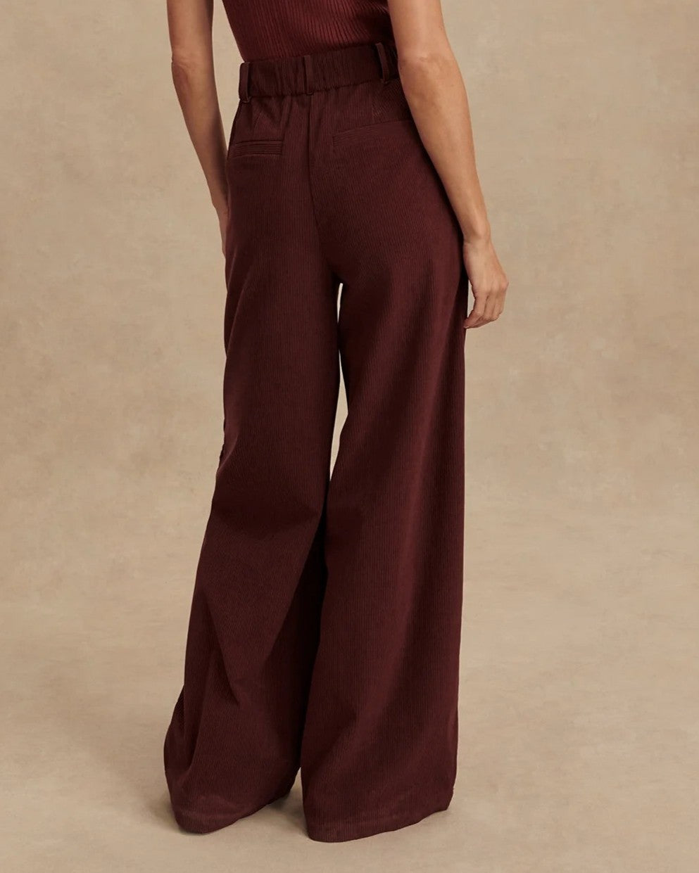 High-Waisted Corduroy Wide-Leg Pants