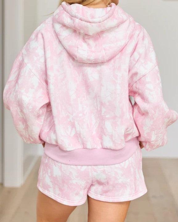 Tie-Dye Oversized Hoodie and Shorts Set