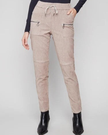 Corduroy Cargo Pants with Zipper Pockets