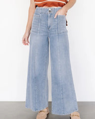 Mid-Waisted Wide-Leg Denim Jeans