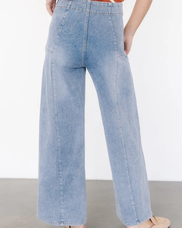 Mid-Waisted Wide-Leg Denim Jeans